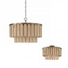 Capital 255611DR - 1-Light Dual Mount Pendant in Dark Brass with Handcrafted Mango Wood in Nordic Grey Stain