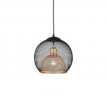  494412-BK/GD - Gibraltar 12-in Black/Gold 1 Light Pendant