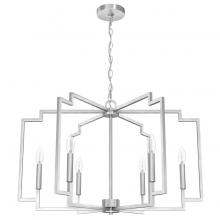  19571 - Hunter Zoanne Brushed Nickel 6 Light Chandelier Ceiling Light Fixture