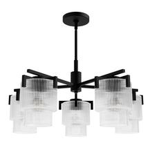  13137 - Hunter Ontario Matte Black with Clear Glass 5 Light Chandelier Ceiling Light Fixture