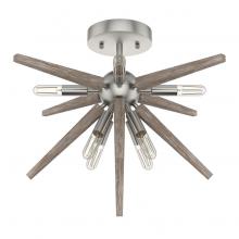  19348 - Hunter Jupiter Star Brushed Nickel 8 Light Large Flush Mount Ceiling Light Fixture