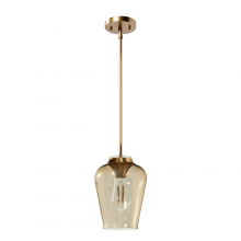  45235 - Hunter Vidria Alturas Gold with Amber Iridescent Glass 1 Light Pendant Ceiling Light Fixture