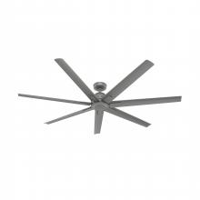 Hunter 51591 - Hunter 72 inch Downtown ENERGY STAR® Matte Silver Damp Rated Ceiling Fan and Wall Control