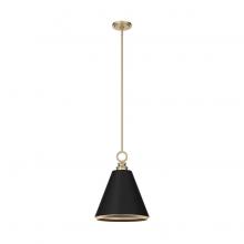 Hunter 19444 - Hunter Klein Alturas Gold and Flat Matte Black 1 Light Medium Pendant Ceiling Light Fixture