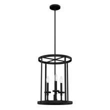  19696 - Hunter Briargrove Matte Black 3 Light Chandelier Ceiling Light Fixture