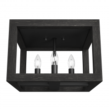  19088 - Hunter Squire Manor Matte Black and Dark Ash 4 Light Flush Mount Ceiling Light Fixture