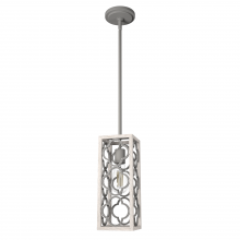  19391 - Hunter Gablecrest Distressed White and Painted Concrete 1 Light Pendant Ceiling Light Fixture