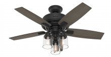  50416 - Hunter 44 inch Bennett Matte Black Ceiling Fan with LED Light Kit and Handheld Remote