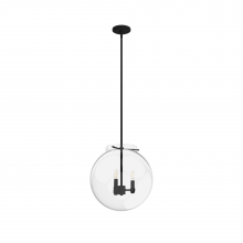  19658 - Hunter Sacha Natural Black Iron with Clear Glass 3 Light Pendant Ceiling Light Fixture