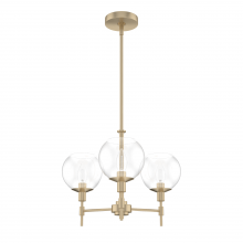  19739 - Hunter Xidane Alturas Gold with Clear Glass 3 Light Chandelier Ceiling Light Fixture