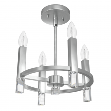  19524 - Hunter Sunjai Brushed Nickel 4 Light Flush Mount Ceiling Light Fixture