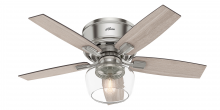 Hunter 50420 - Hunter 44 inch Bennett Brushed Nickel Low Profile Ceiling Fan with LED LT Kit and Handheld Remote