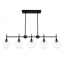  19511 - Hunter Xidane Matte Black with Clear Glass 5 Light Chandelier Ceiling Light Fixture