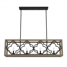  19099 - Hunter Gablecrest French Oak and Rustic Iron 4 Light Chandelier Ceiling Light Fixture