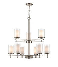 Millennium 5519-BN - Huderson 9-Light Chandelier Ceiling Light Brushed Nickel