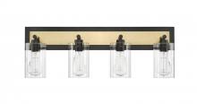  25004-MB/VB - Gasol 4-Light Vanity Matte Black / Vintage Brass