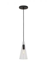 Visual Comfort & Co. Modern Collection SLPD280CB-L - Sean Lavin Lustra 1-LT dimmable small accent pendant with nightshade black finish and glass shade