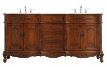  VF10172DTK - 72 Inch Double Bathroom Vanity in Teak