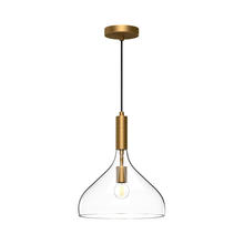  PD532312AGCL - Belleview 12-in Aged Gold/Clear Glass 1 Light Pendant