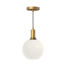  PD506108AGOP - Castilla 8-in Aged Gold/Opal Matte Glass 1 Light Pendant