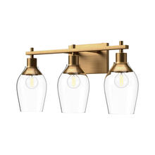  VL538322AGCL - Kingsley 22-in Aged Gold/Clear Glass 3 Lights Vanity