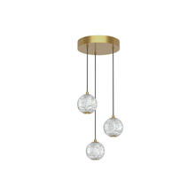  MP321203NB - Marni 3 Head Natural Brass LED Multi Pendant