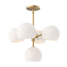  CH548518BGOP - Willow 18-in Brushed Gold/Opal Matte Glass 5 Lights Chandeliers