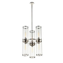  CH311633PNCG - REVOLVE II CHANDELIER 6 LIGHT POLISHED NICKEL CLEAR GLASS