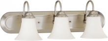  60/1834 - Dupont - 3 Light Vanity with Satin White Glass - Brushed Nickel Finish