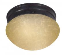  60/2642 - 1 Light - 8" Flush with Champagne Linen Glass - Mahogany Bronze Finish