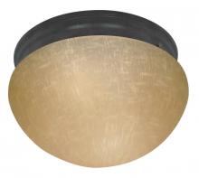  60/2646 - 2 Light - 12" Flush with Champagne Linen Glass - Mahogany Bronze Finish