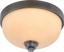 Nuvo 60/4211 - 1-Light Flush Mount Ceiling Light in Vintage Bronze Finish with Cream Beige Glass
