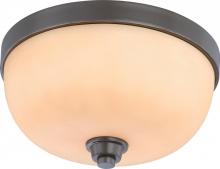 Nuvo 60/4212 - 2-Light Flush Mount Ceiling Light in Vintage Bronze Finish with Cream Beige Glass