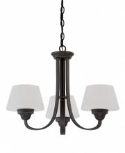 Nuvo 60/5324 - 3-Light Russet Bronze Chandelier with Satin White Glass