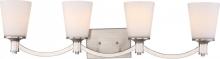  60/5874 - Laguna - 4 Light Vanity with White Glass - Brushed Nickel Finish