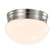  62/1564 - 12 Watt; 7 inch; LED Flush Mount Fixture; 3000K; Dimmable; Brushed Nickel; Frosted Glass