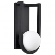  62/1619 - Cradle; 6W LED; Medium Wall Lantern; Matte Black with White Opal Glass