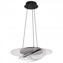  62/2025 - Geneva; 18 Inch LED Pendant; Matte Black; Silk Screened Acrylic Lens