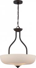 Nuvo 62/395 - Kirk - 3 Light Pendant with Etched Opal Glass - LED Omni Included