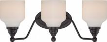 Nuvo 62/398 - Kirk - 3 Light Vanity Fixture with Satin White Glass - LED Omni Included