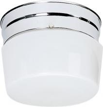  SF77/342 - 1 Light - 6" Flush with White Glass - Polished Chrome Finish