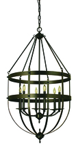  1018 AB - 6-Light Antique Brass Hannover Foyer Chandelier