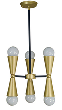  3033 BN/MBLACK - 6-Light Brushed Nickel/Matte Black Equinox Chandelier