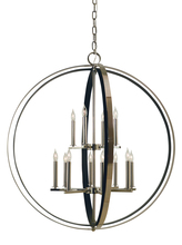  4658 PN/MBLACK - 12-Lt Polished Nickel/Matte Black Constellation Pendant