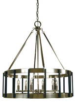  4668 AB/MBLACK - 6-Light Antique Brass/Matte Black Pantheon Pendant