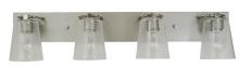 Framburg 4854 SP/PN/CS - 4-Light Satin Pewter/Polished Nickel/Clear Seedy Glass Mercer Bath Sconce