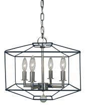  5304 PN/MBLACK - 4-Light Polished Nickel/Matte Black Isabella Dual Mount Chandelier