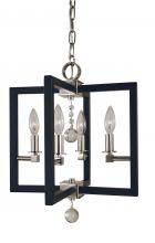 Framburg 5362 PN/MBLACK - 4-Light Polished Nickel/Matte Black Minimalist Elegant Dual Mount Chandelier