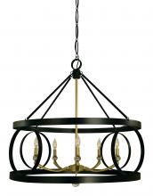  5705 MBLACK/SP - 5-Light Matte Black/Satin Pewter Amelia Dining Chandelier