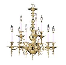  7449 PB - 9-Light Polished Brass Kensington Dining Chandelier